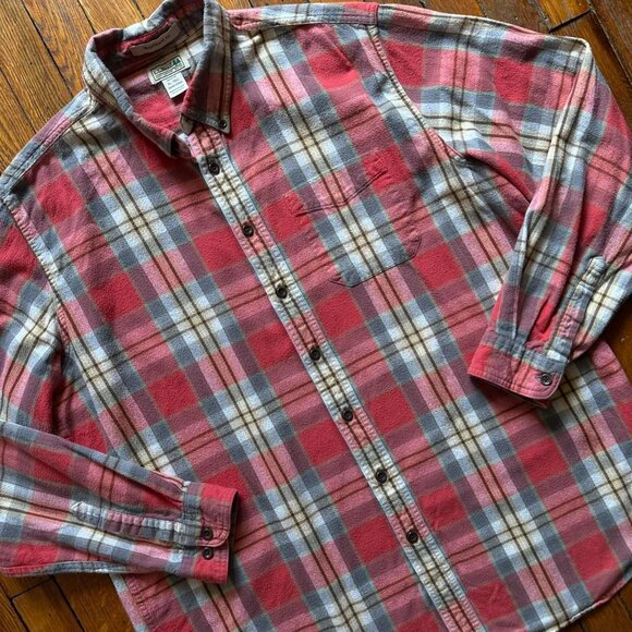 Vintage Y2K L.L. Bean Traditional Fit Flannel Button Up Long Sleeve Shirt Men XL - Picture 2 of 6